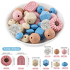 Silicone Focal Beads Set with Flower & Leaf Shapes for Jewelry Making