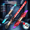 A double-headed retractable lightsaber toy featuring various colors, USB charging, and sound effects.