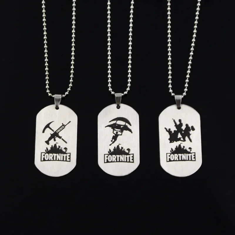 Fortnite Emblem Stainless Steel Charm Pendant Necklace