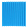 Blue acoustic foam panels with a ribbed texture for soundproofing