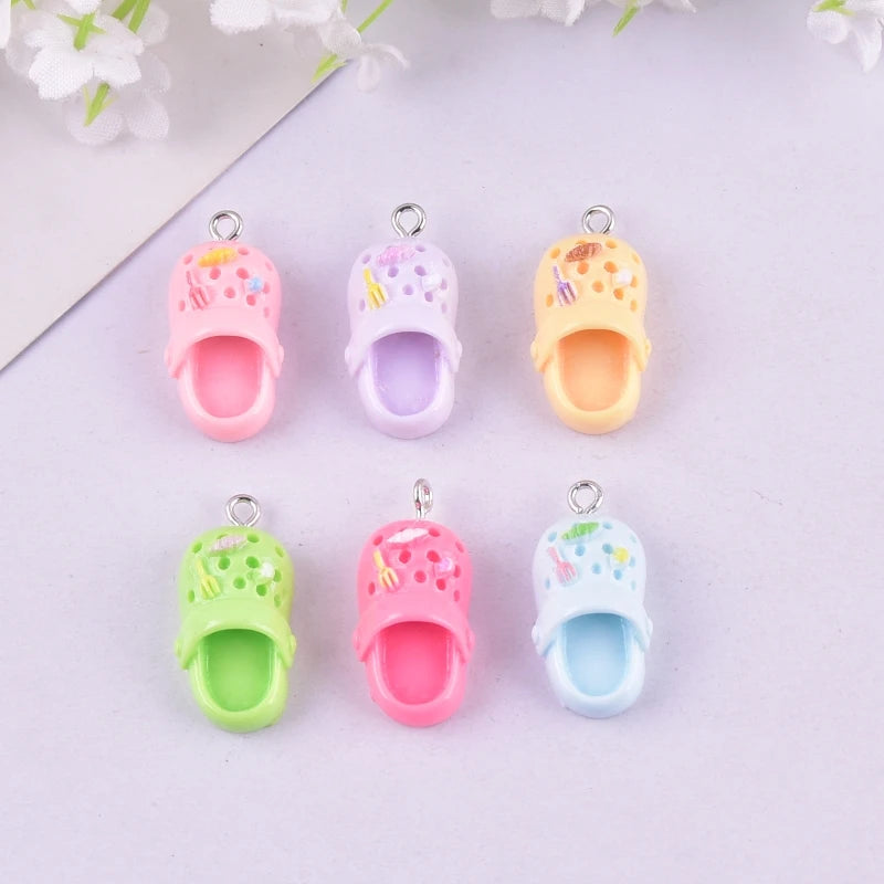 Ocean Summer Slippers Resin Charms for DIY Jewelry Making