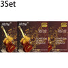 A set of classical guitar strings including clear nylon and silver-plated copper wound strings.