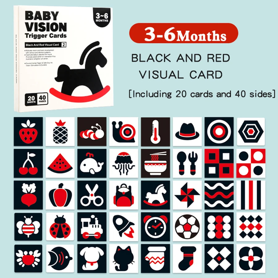 Montessori High-Contrast Visual Stimulation Cards for Babies