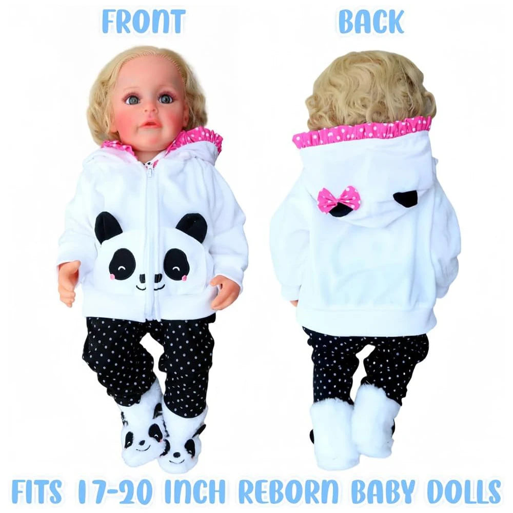 Panda Baby Doll Outfit Set for 18-20 Inch Reborn Dolls