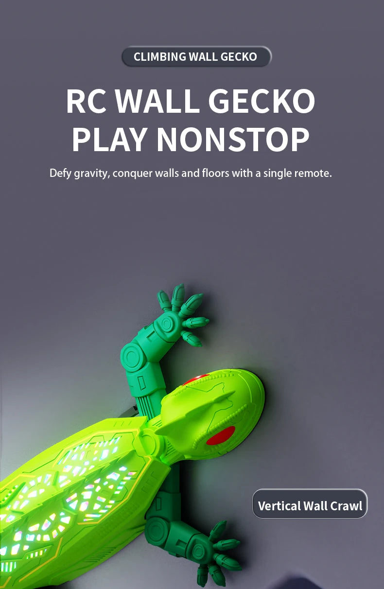 Remote Control Wall-Climbing Gecko Toy with LED Lights