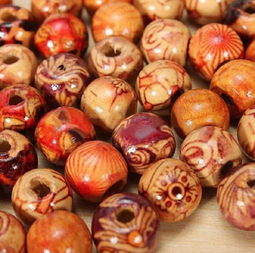 Natural Wooden Beads Assortment for Jewelry Making