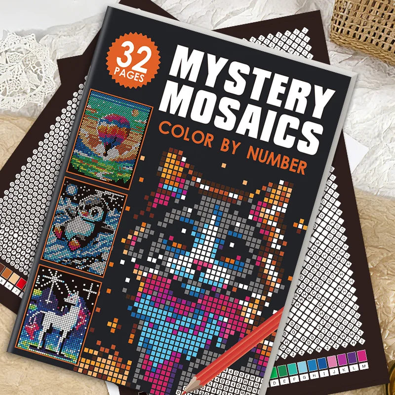 Mystery Mosaic Color by Number Coloring Book for Adults