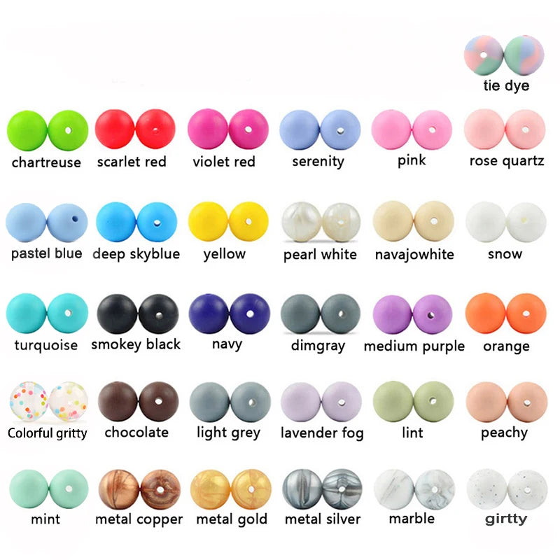 Food-Grade Silicone Beads for Jewelry Making (50-Pack)
