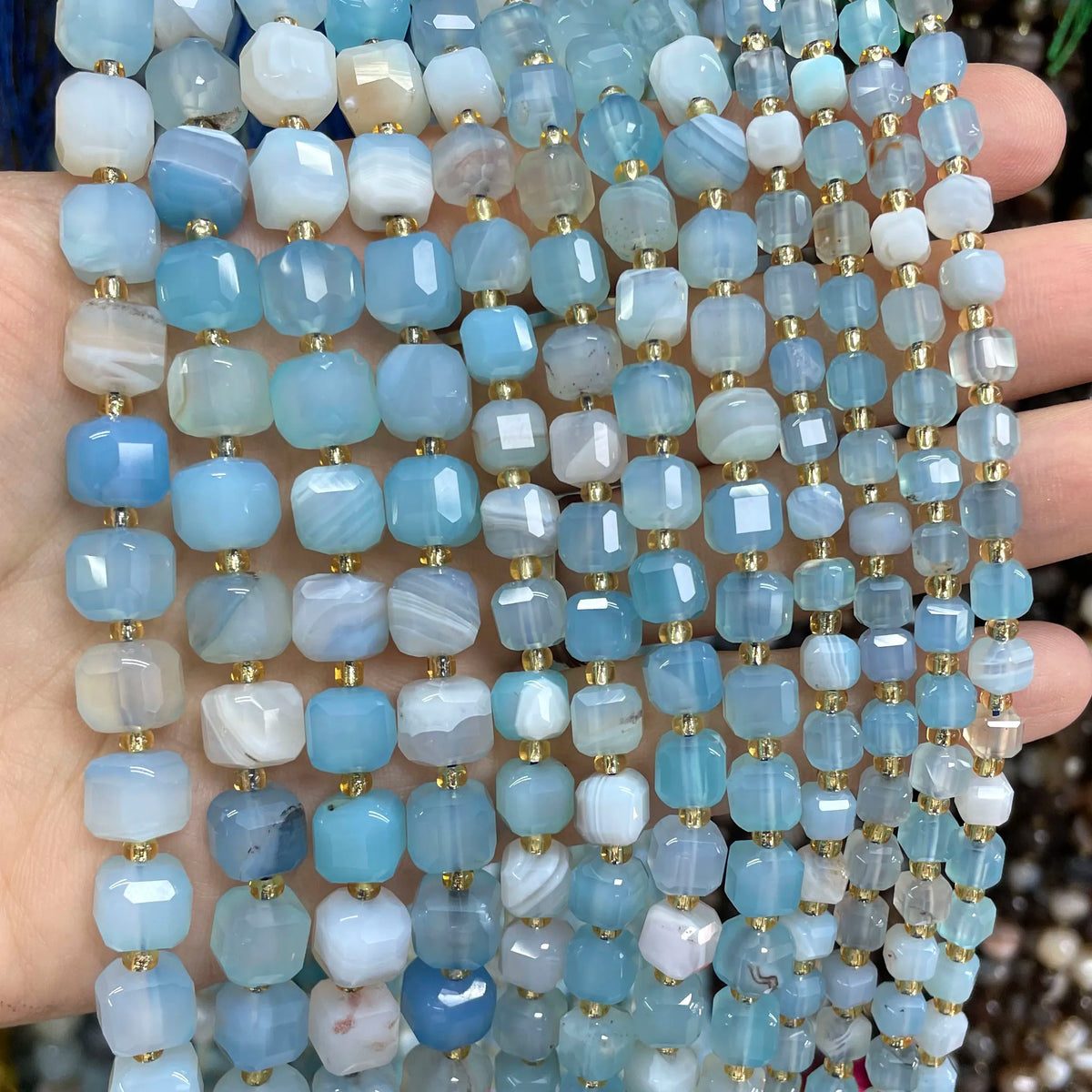 Natural Stone Faceted Beads for Jewelry Making