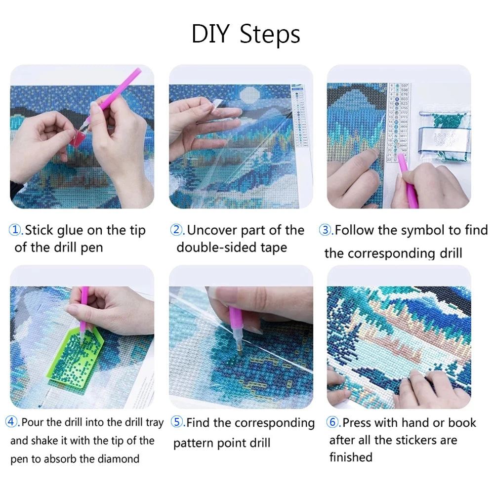 Cherry Blossom Tower Diamond Painting Kit – DIY 5D Wall Art for Adults