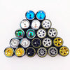 1/64 Scale Alloy Car Wheels with Rubber Tires - 10 Sets