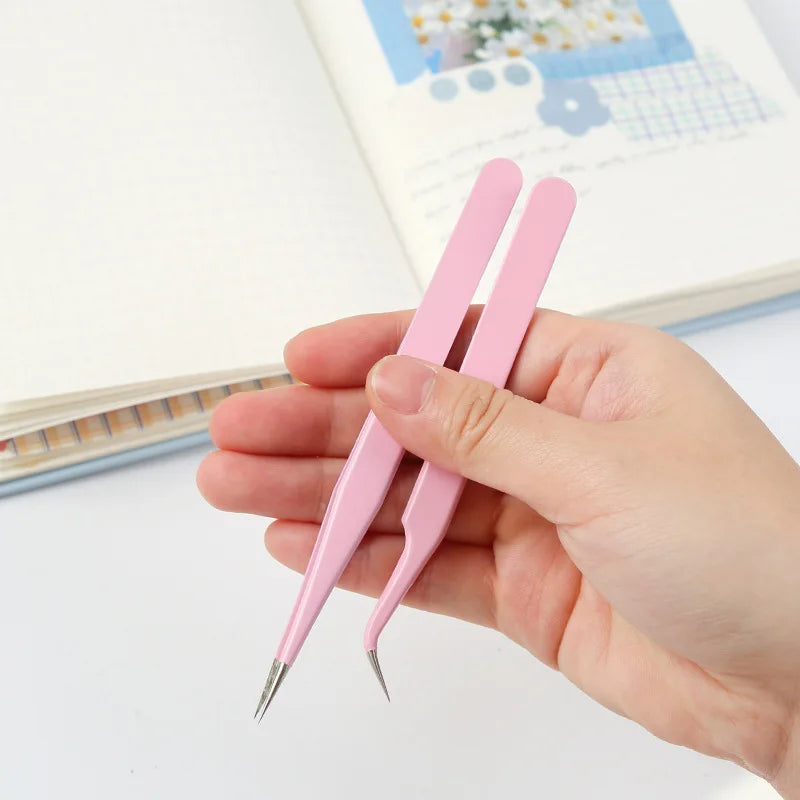 Precision Stainless Steel Tweezers for Crafting & Planners