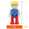 A yellow construction helmet and blue body magnetic building block toy for boys
