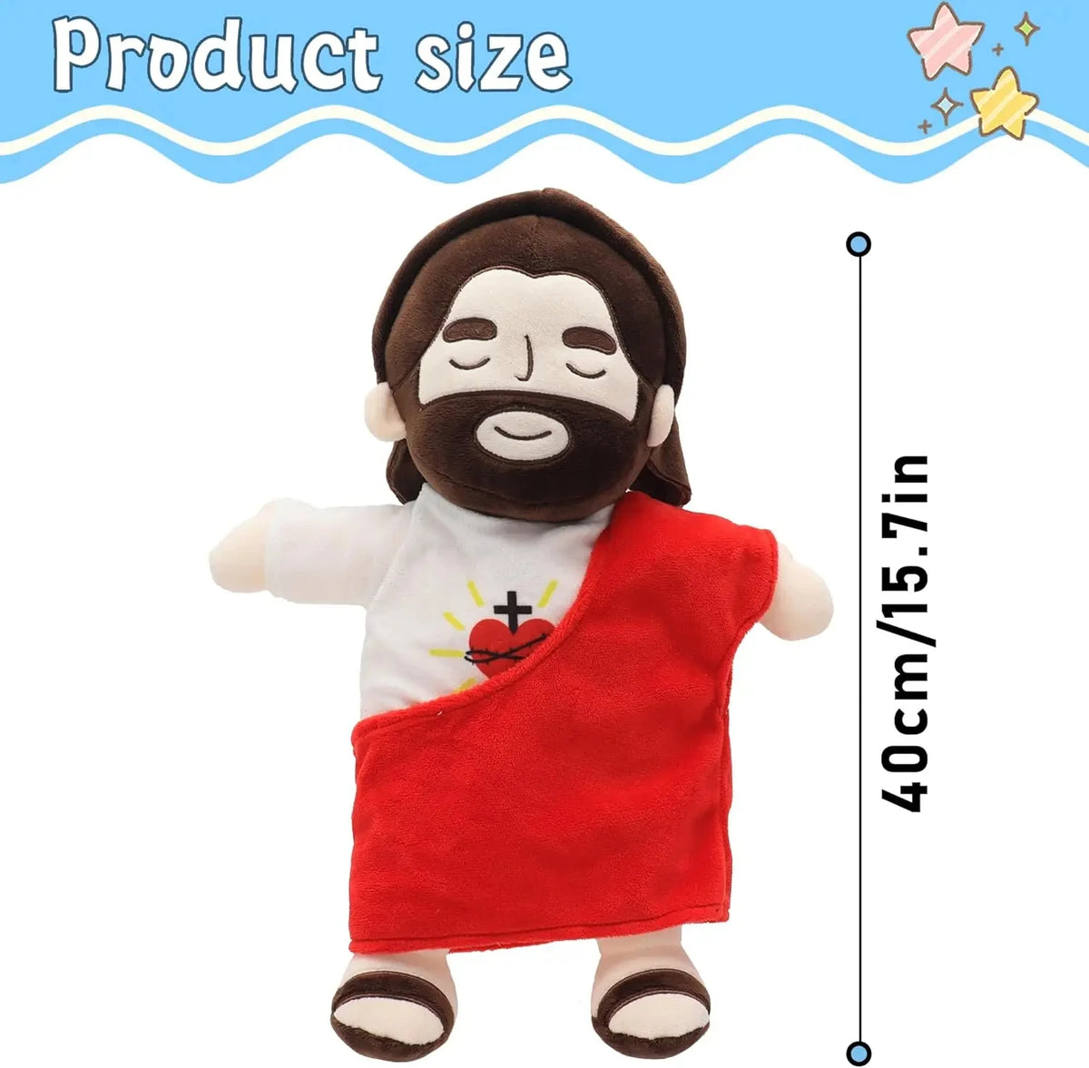 Breathing Jesus Plush Toy with Calming Sacred Heart Design