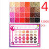A box of 12,000 colorful Perler beads in various shades and sizes, including a grid layout and a pink crescent moon design.