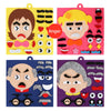 A set of four felt puzzles depicting various facial expressions like anger, surprise, and sadness for children.
