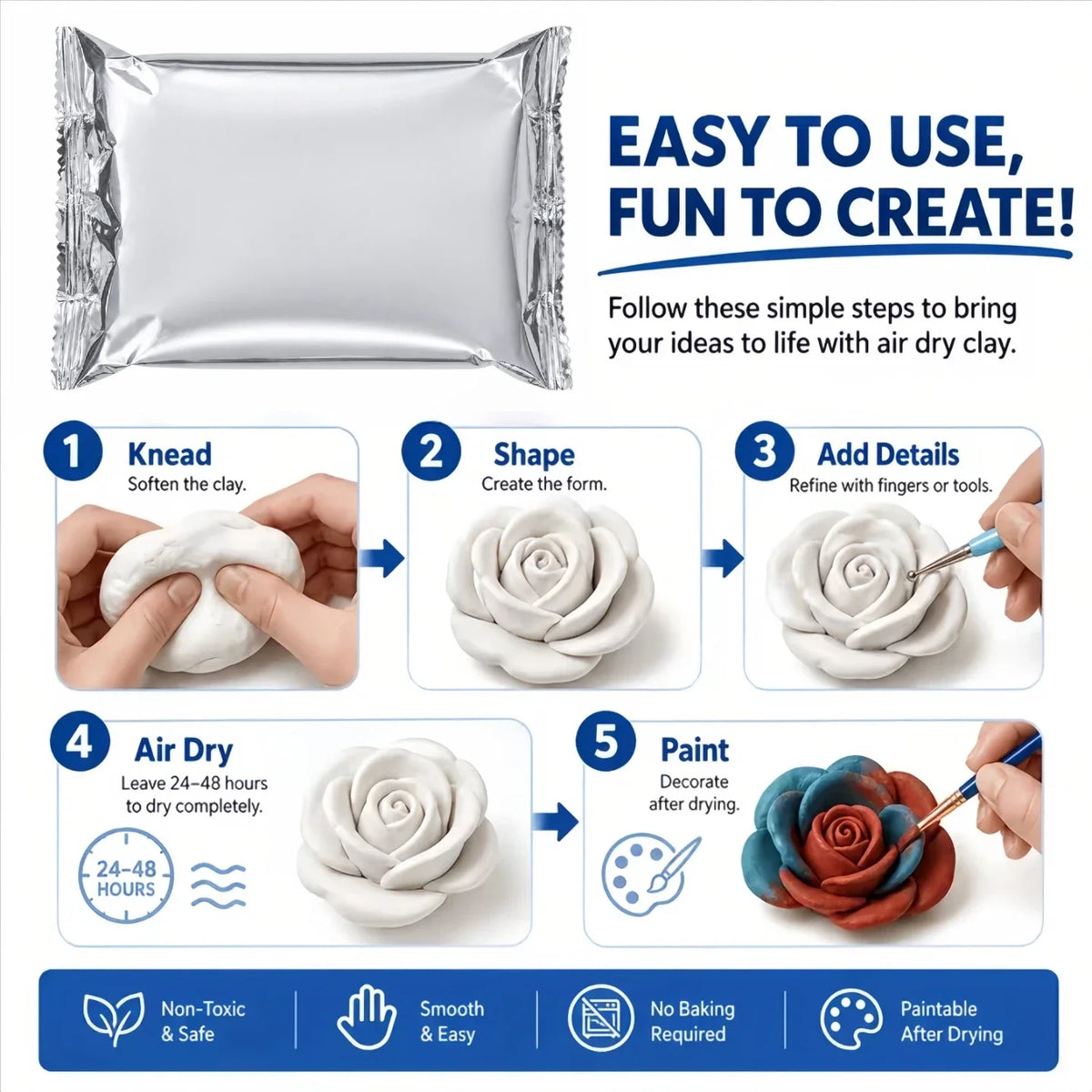Premium Air-Dry Clay for Detailed Sculpting and Miniatures