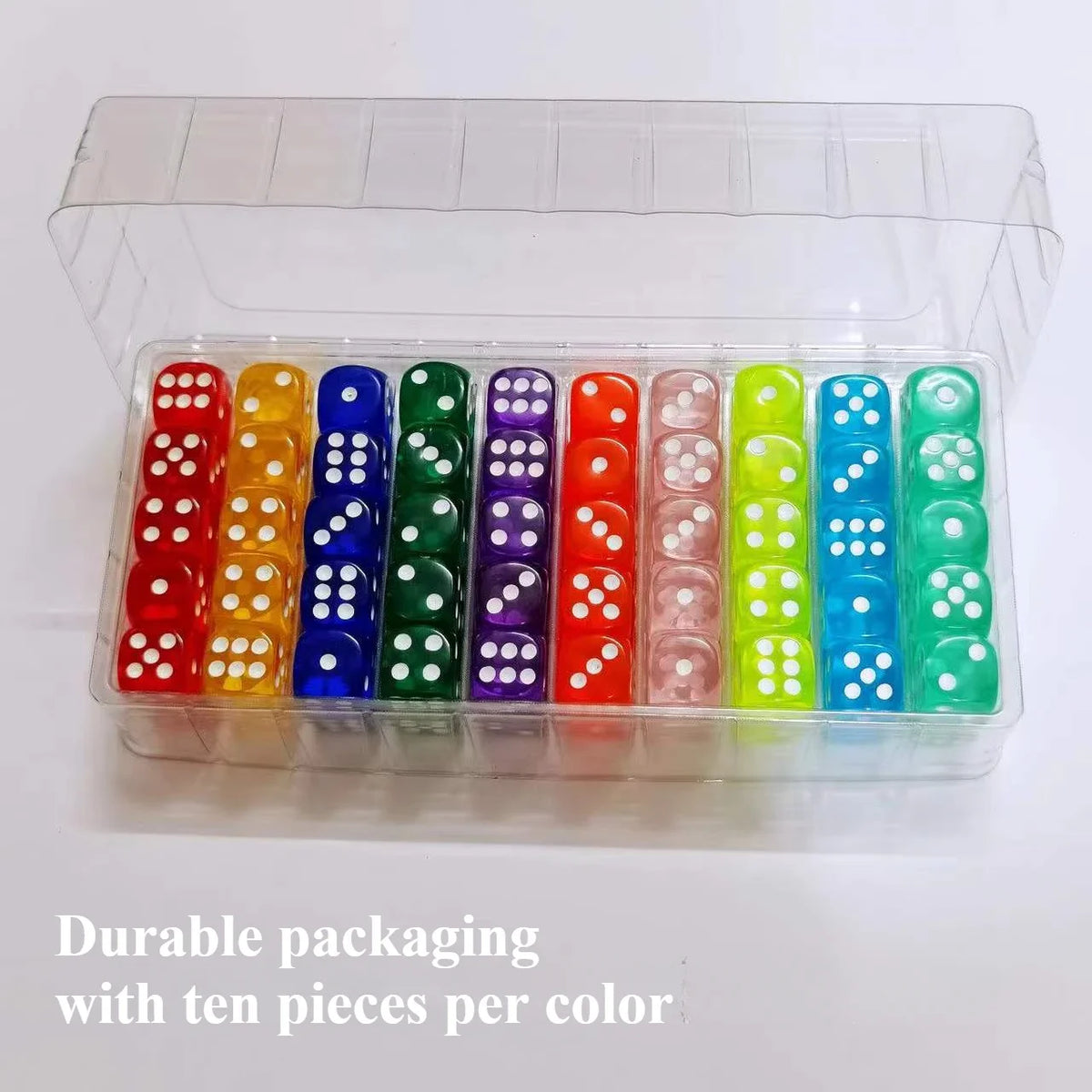 Acrylic Dice Set – 100 Colorful 14mm Dice for Games, Parties & Learning