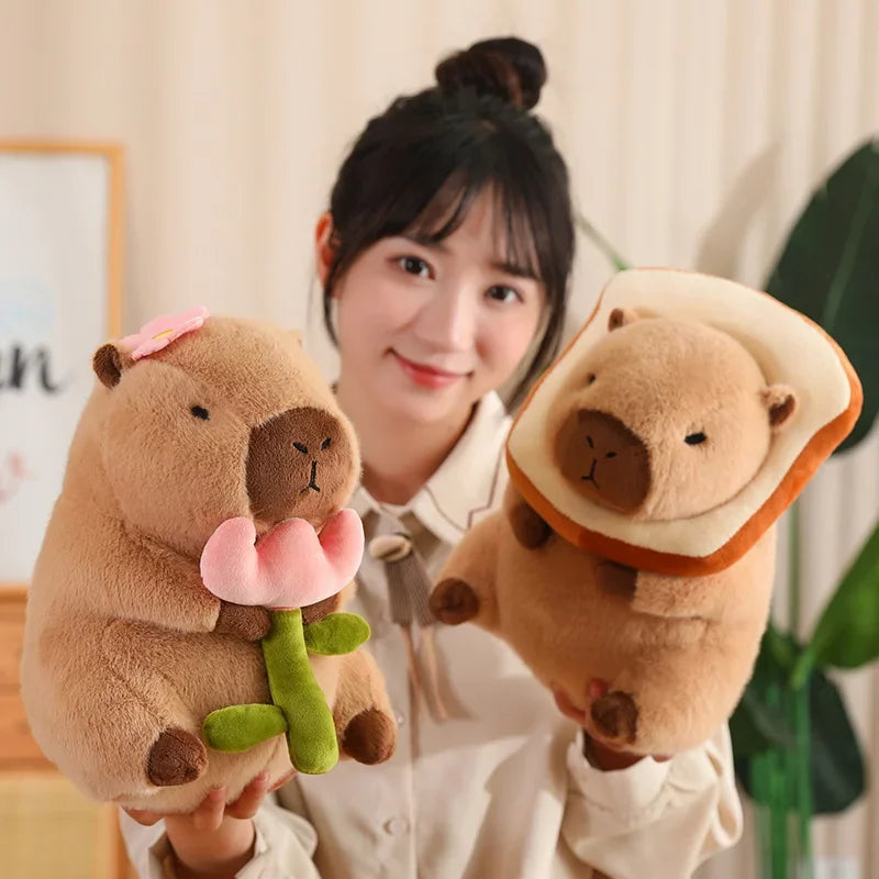 Adorable Capybara Plush Toy with Cute Turtle Backpack