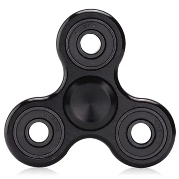 A black premium aluminum alloy fidget spinner with a precision bearing.