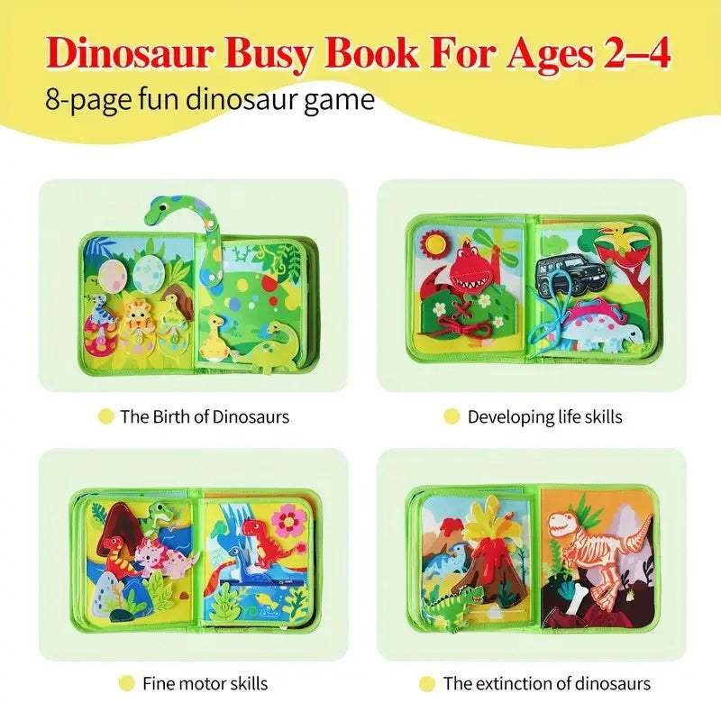 Felt Busy Book for Toddlers – Montessori Sensory Learning & Life Skills Activity Board