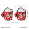 Scarlet red silicone mug with white snowflake design and foam for jewelry making