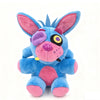 A plush toy of the character Bonnie from Five Nights at Freddy's featuring blue and pink fur and large ears.