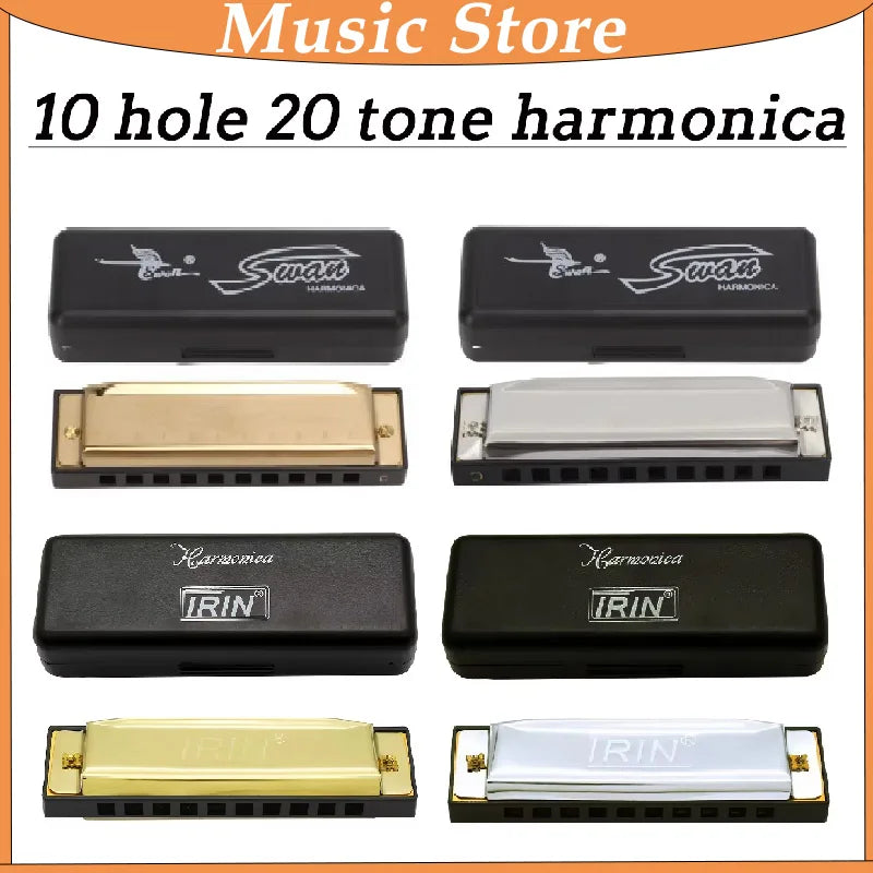 10-Hole 20-Tone Harmonica in C Key
