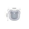 A light gray heart-shaped silicone mold for resin jewelry making, shown from above.