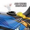 A hand is adding water droplets to the spray action of an All-Terrain RC Monster Truck.
