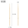A vertical diagram showing the size of a pair of maple wood drumsticks, measuring 39.3cm long and 1.5cm in diameter.