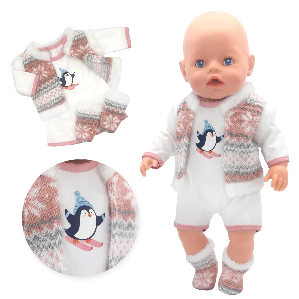 Cute 2-Piece Romper Outfit for 17-Inch Reborn Baby Dolls