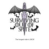 A black bat-shaped iron-on patch featuring a stylized dagger design.