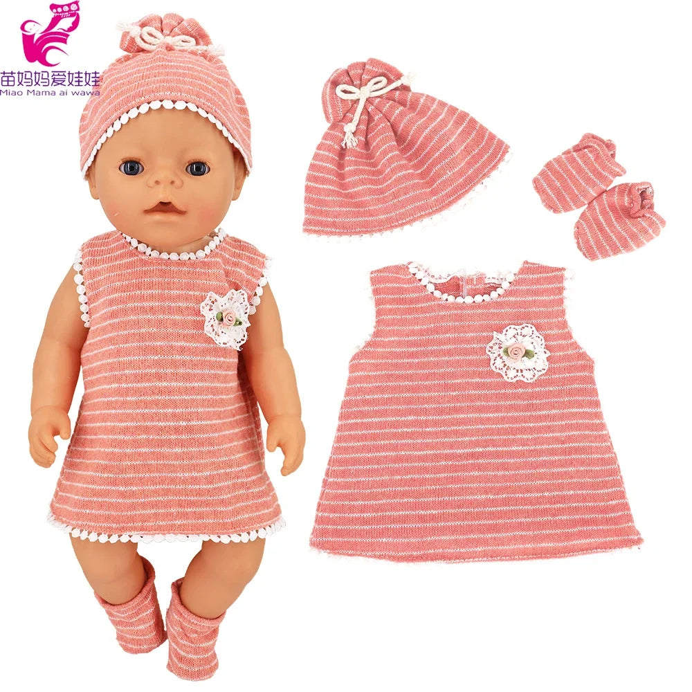 Doll Outfit Set with Hat for 17-43 cm Baby Dolls