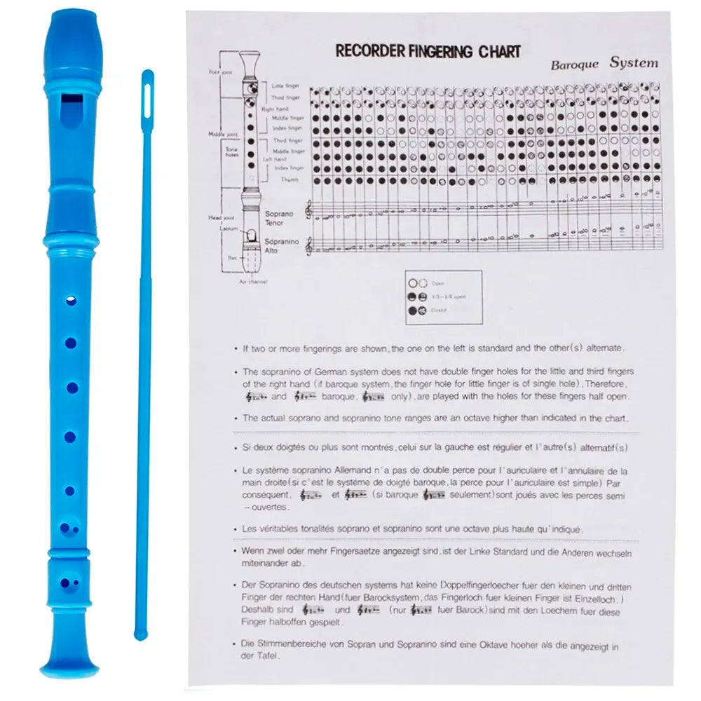 ABS Clarinet for Kids – 8-Hole Vertical Flute with Cleaning Stick