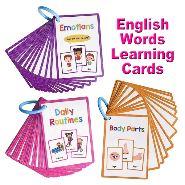 Montessori English Word Learning Cards for Kids