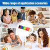 A diverse group of children and adults are shown engaging in various application scenarios using a vibrant air dry clay set.