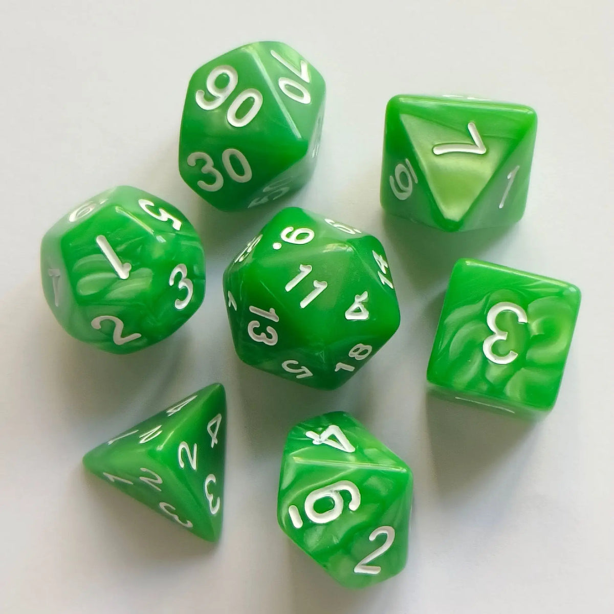 Colorful Pearl Polyhedral Dice Set for Tabletop RPGs
