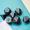 Premium Metal Polyhedral Dice Set with Dragon Font