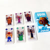 A collection of five cards featuring characters from the game Odin, displayed next to a blue box labeled ODIN.