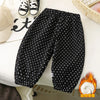 Black toddler corduroy overalls with white polka dots and heart embroidery