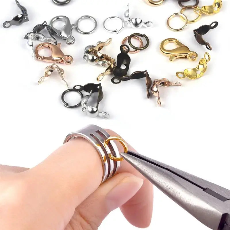 Stainless Steel Jewelry Findings Kit with Clasps, Jump Rings & Connectors