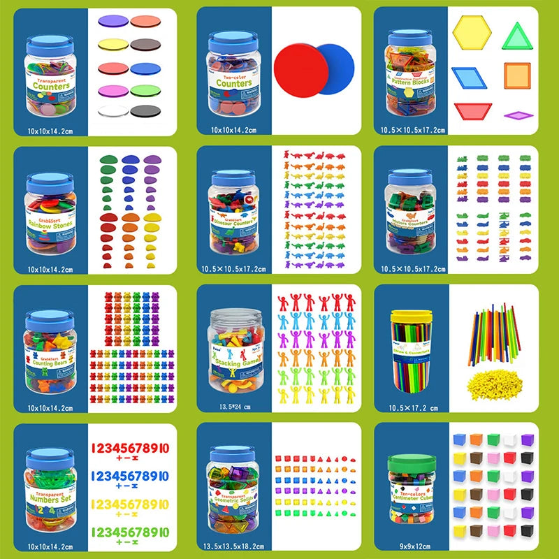 Montessori Light Table Sorting Blocks for Sensory Learning