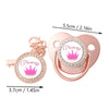 Crystal Crown Pacifier Clip Set with Silicone Nipple