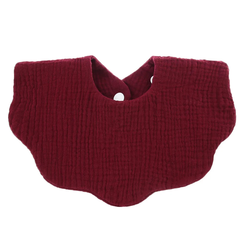 Cotton Baby Bibs with Burp Cloth – Soft Solid Color Bandana Scarf