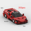 A red classic supercar building blocks set with 355 pieces shown from the side.