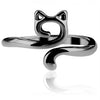 Silver adjustable cat-ear yarn guide ring for knitting and crochet