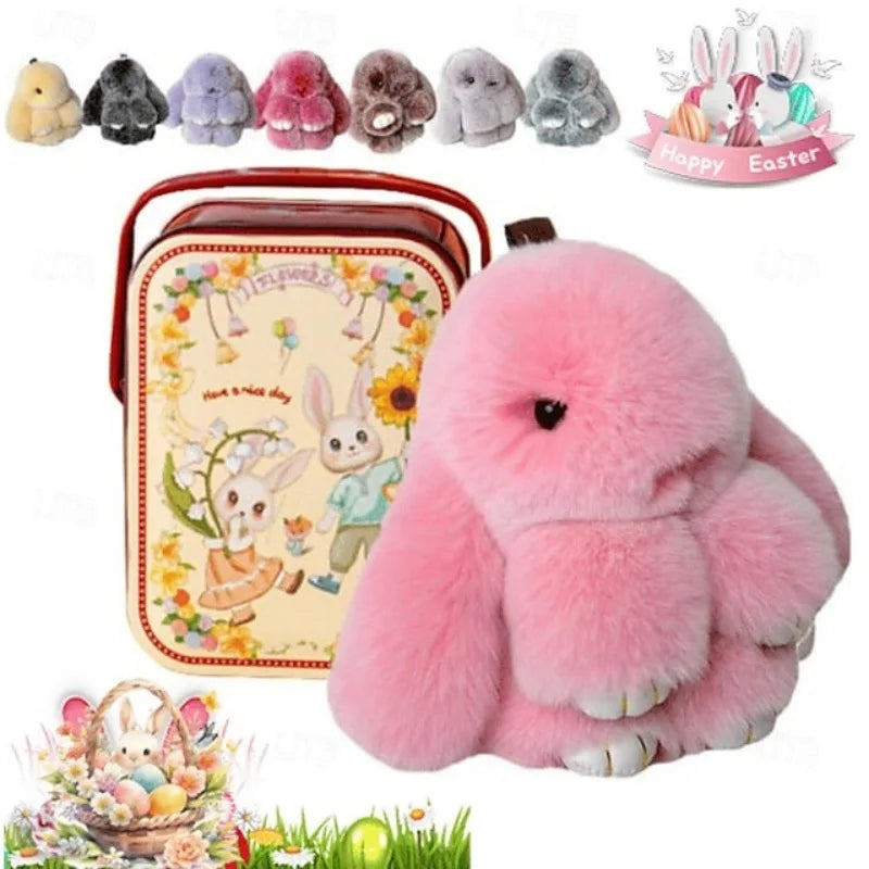 Plush Bunny Keychain Charm