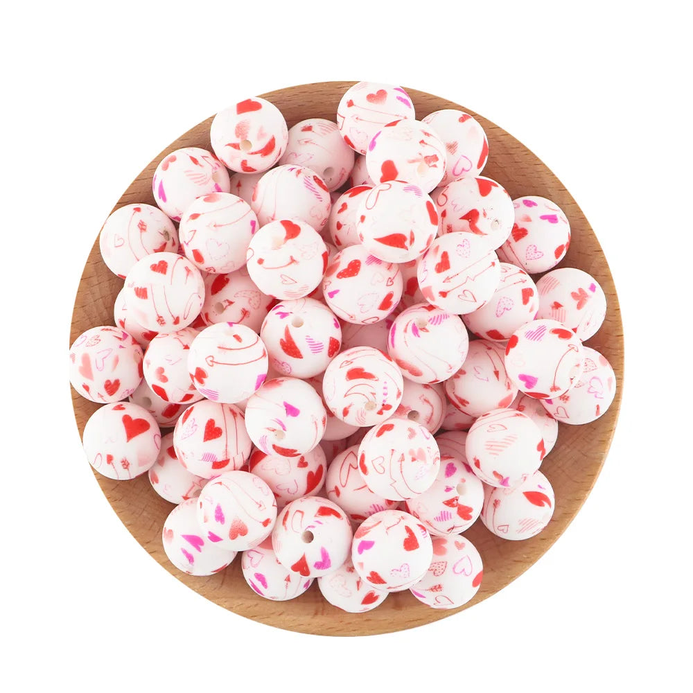 Pink Silicone Round Beads for DIY Jewelry Making
