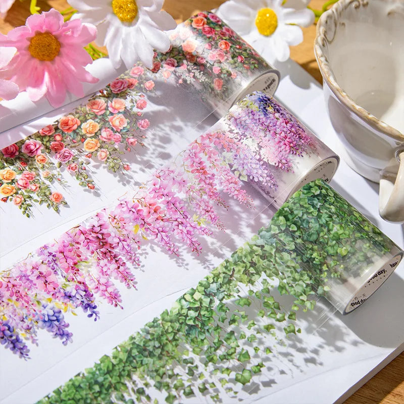 Fresh Vine-themed PET Decorative Tape Roll for Journaling & Crafting